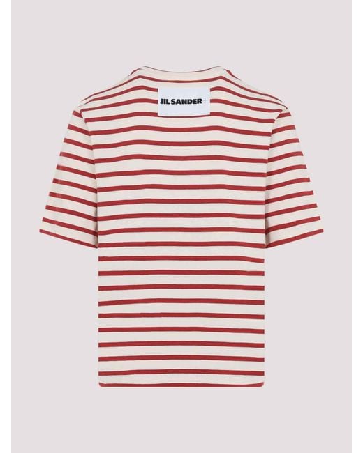 Jil Sander Red Cotton T-Shirt for men