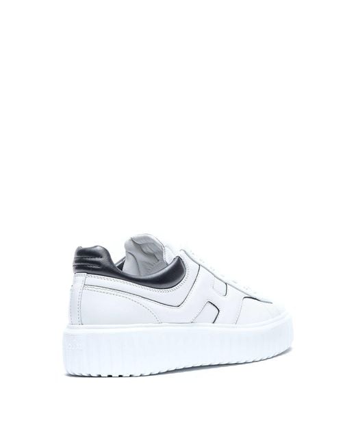 Hogan White H-Stripes Sneakers for men