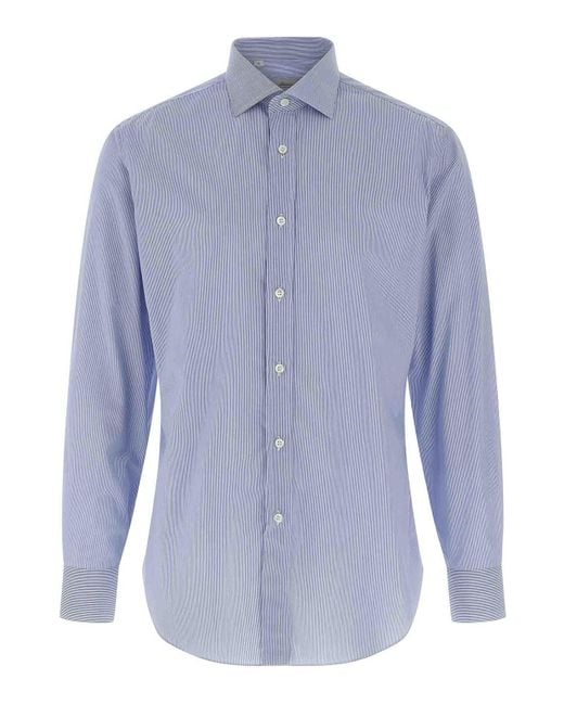 Brioni Blue Trevi Mark Shirt for men