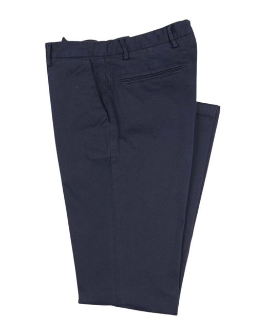 Brooksfield Blue Pantaloni Chino Tinto Capo for men