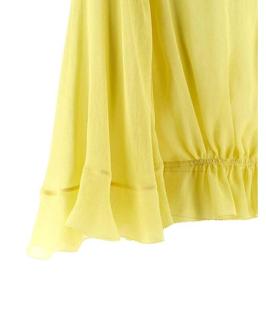 Alberta Ferretti Yellow Drawstring Shirt