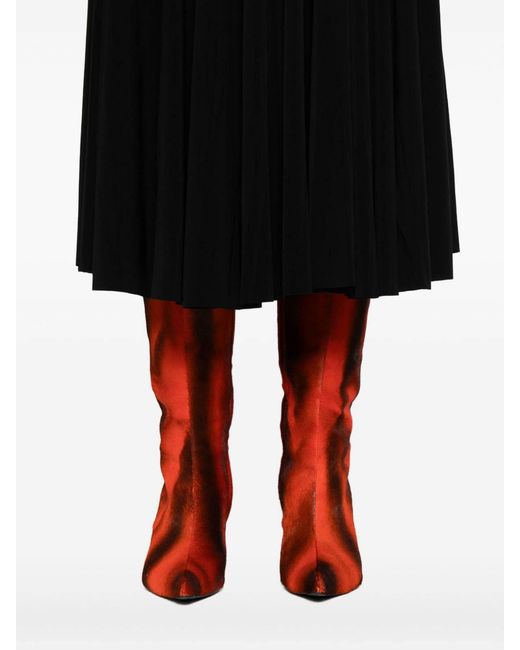 Norma Kamali Black Pleated Midi Skirt