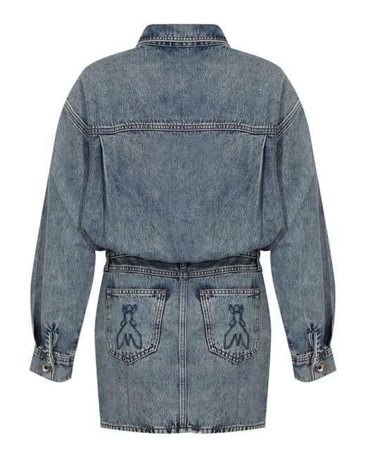 Patrizia Pepe Blue Denim Mini Shirt Dress
