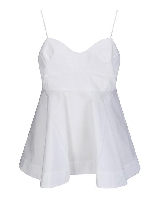 Rohe White Bustier Peplum Top