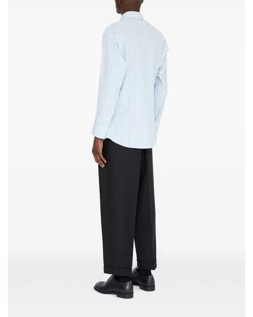 Maison Margiela Blue Long-Sleeved Shirt for men