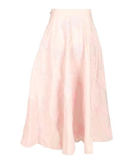 ROTATE BIRGER CHRISTENSEN Pink The Flower Maxi Light Long Skirt