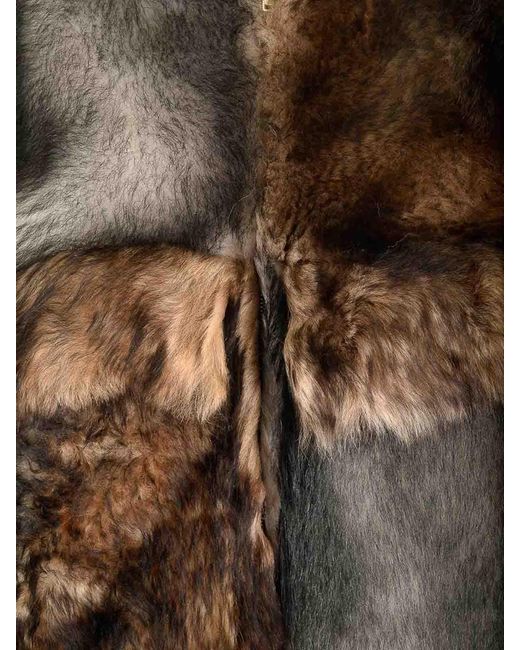 DURAZZI MILANO Black Crewneck Fur Coat
