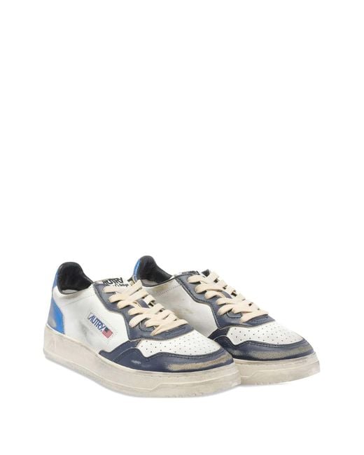 Autry Blue Leather Sneakers With Logo for men