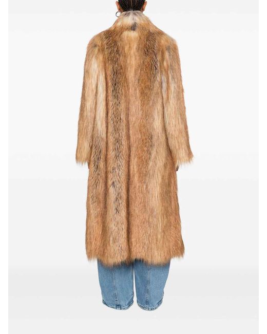 BB COUTURE Brown Wool Ecofur Coat