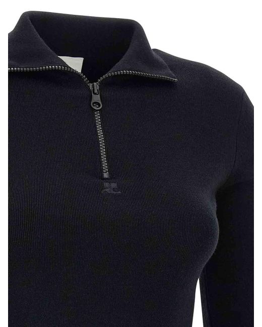 Courreges Blue Wool Knit Dress
