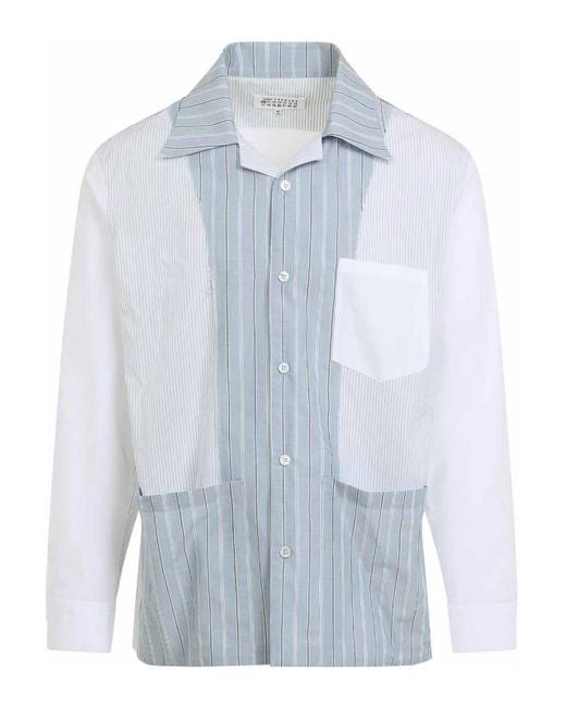 Maison Margiela Blue Cotton Shirt for men