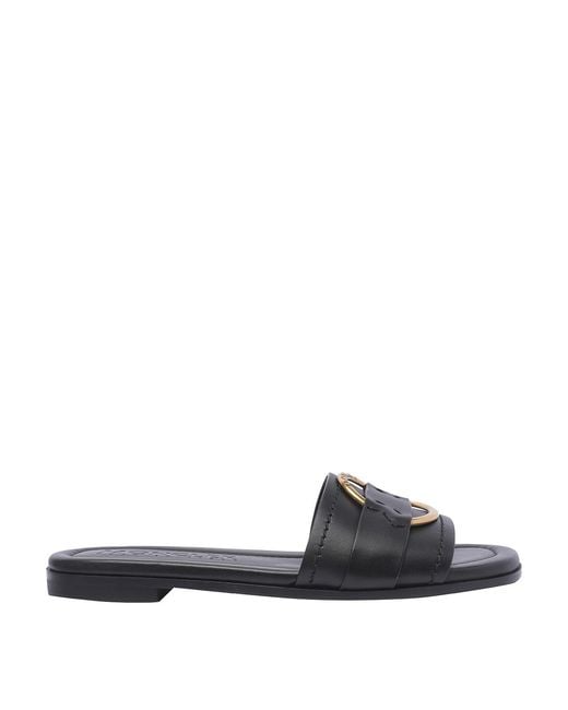 Moncler White Leather Sandals