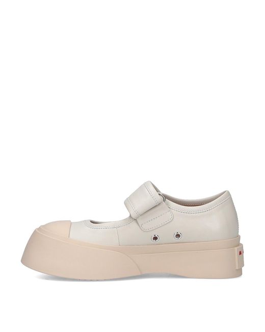 Marni Natural Mary Jane Round-Toe Sneakers