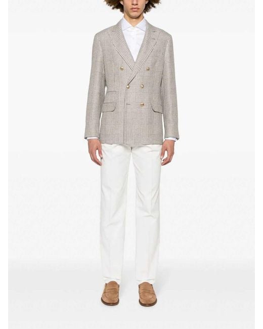 Brunello Cucinelli White Cotton Shirt for men
