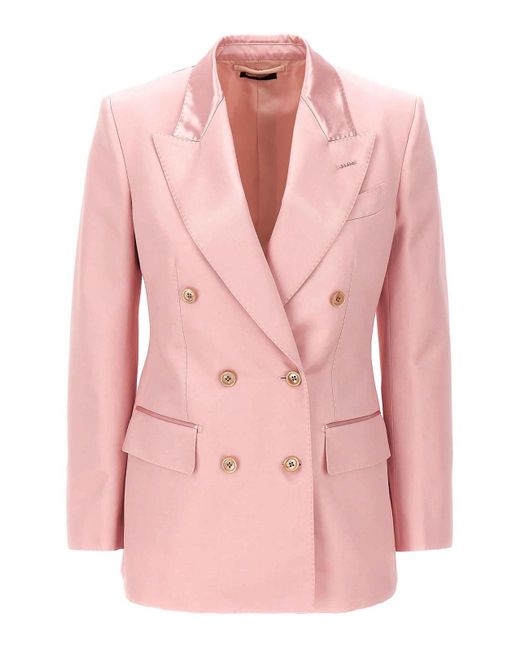 Tom Ford Pink Double-breasted Blazer