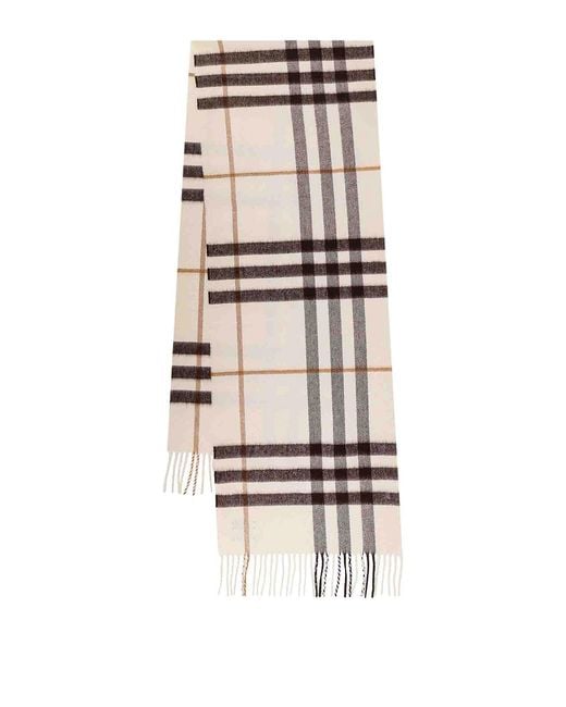 Burberry White Luxury Cashmere Scarf For