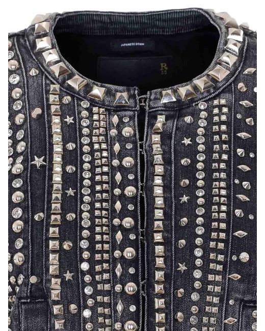 R13 Black Studded Hook Denim Jacket
