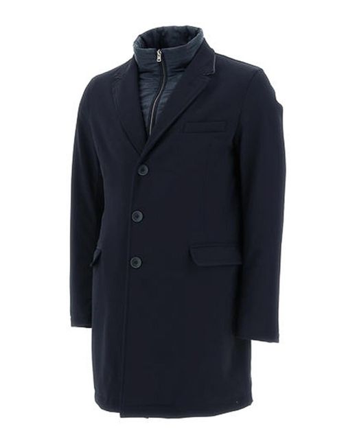 Herno Blue Quilted Coat for men
