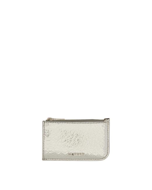 McQueen White Card Holder With Logo