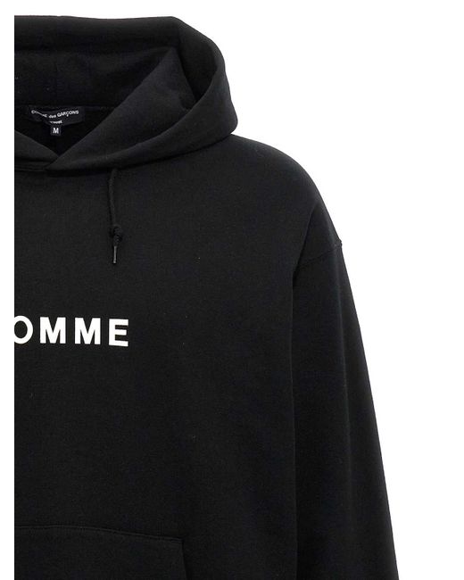 Comme Des Garcons Hommes Plus Black Logo Print Hoodie for men