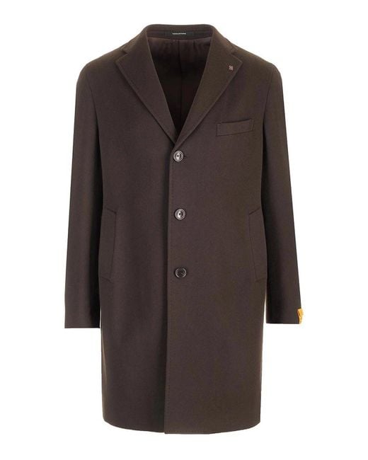 Tagliatore Brown Wool And Cashmere Coat for men