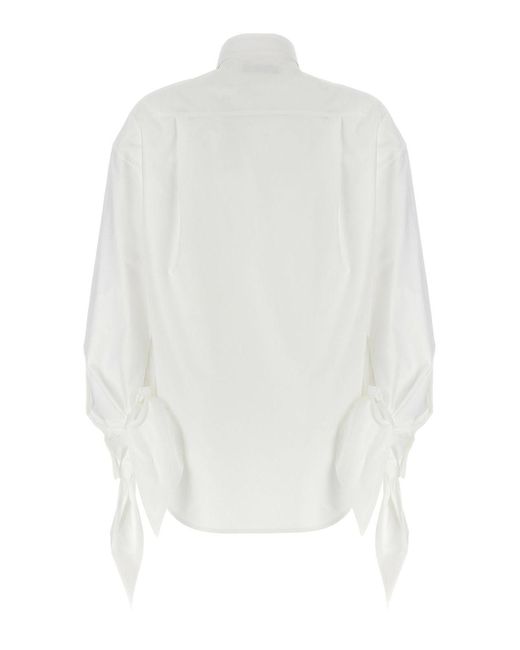Balenciaga White Knotted Cuffs Shirt