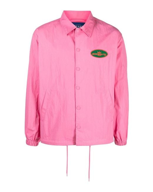 AWAKE NY Pink Logo Twill Jacket for men