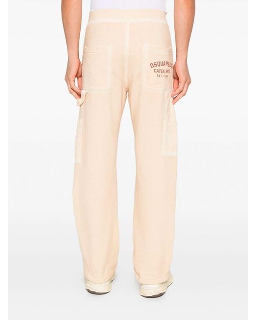DSquared² Natural Logo-Print Track Pants for men