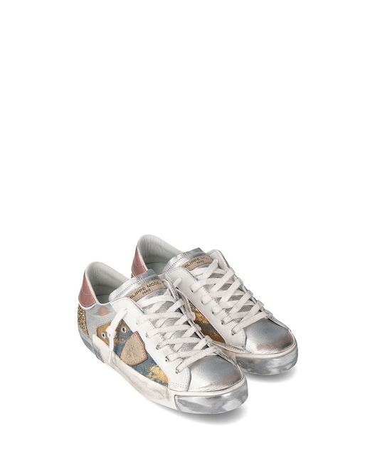 Philippe Model White Sneaker Donna Prsx Low Multicolore