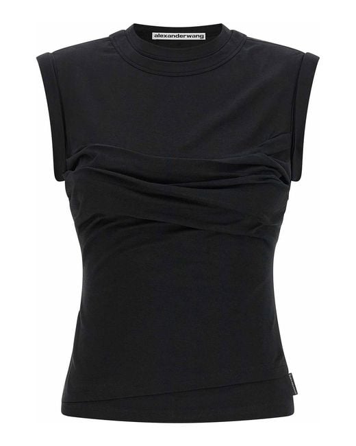Alexander Wang Black 'twisted Bust Layered Tank' Top