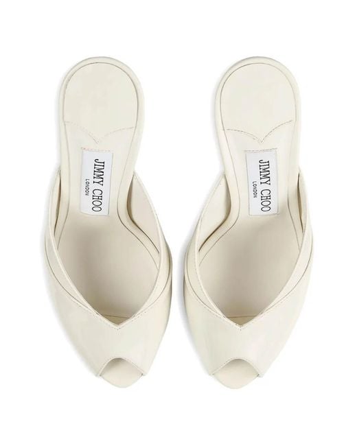 Jimmy Choo White Brigitte Slip-On Mules