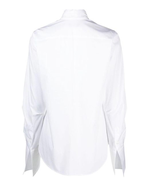 Ann Demeulemeester White Milk Spread Collar Button Shirt