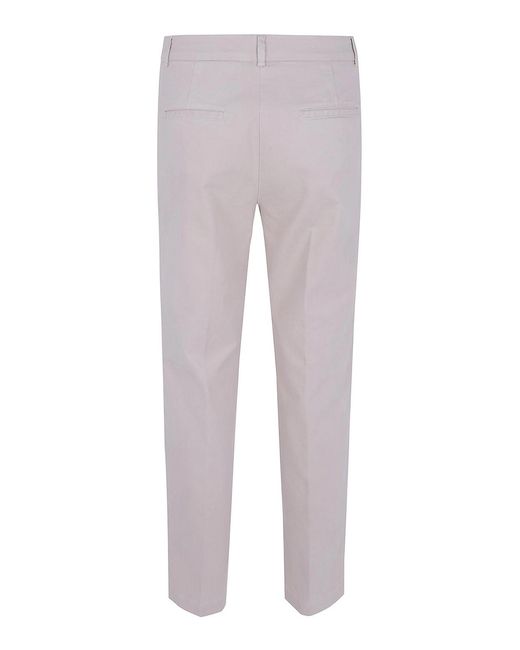 Peserico Gray Strech Gabardine Trousers