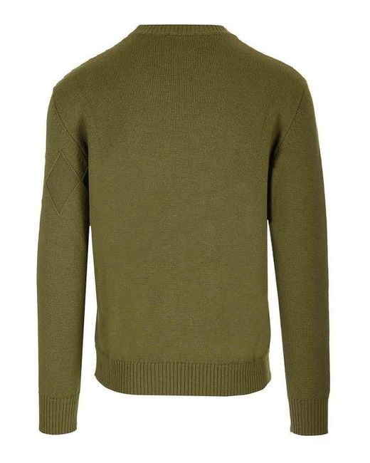 Ballantyne Men's Green Cotton And Cashmere Sweater