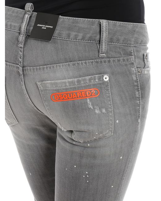 DSquared² Gray Jennifer Cropped Jeans