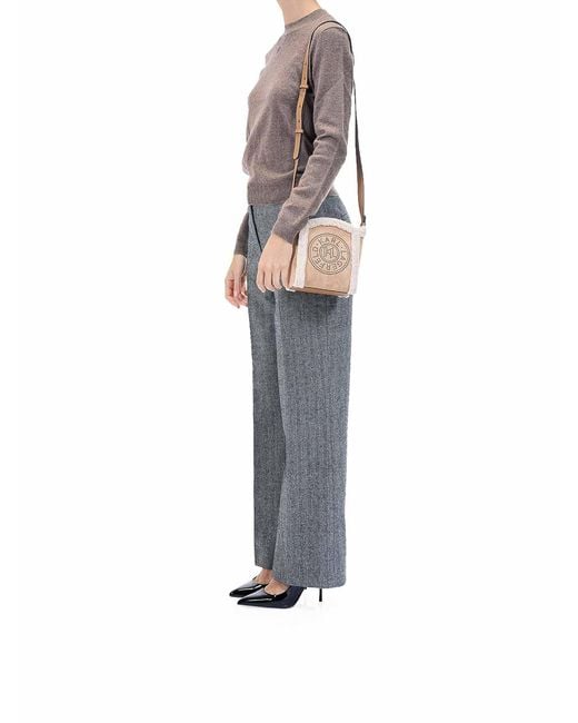Karl Lagerfeld Natural K/Circle Small Shearling Shoulderbag