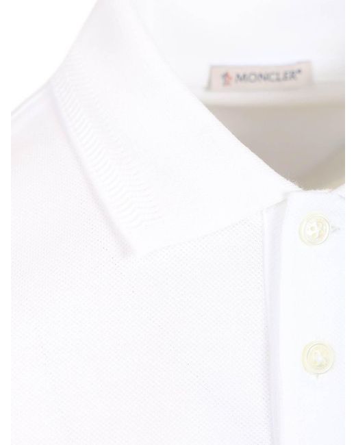 Moncler White Short-Sleeved Polo Shirt for men