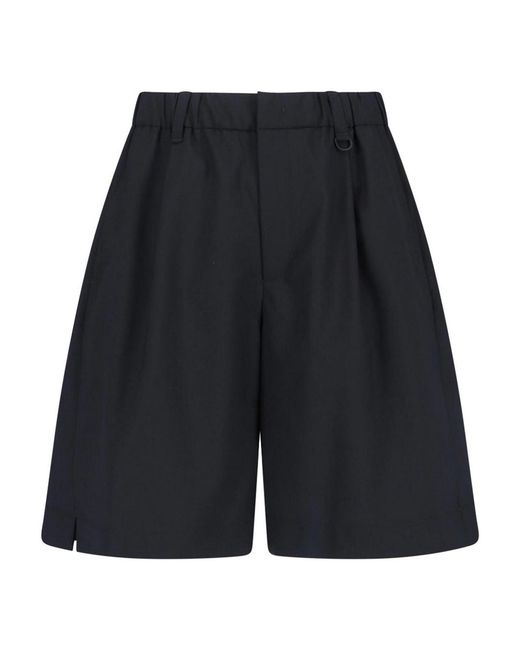 Laminar Black Wool Blend Shorts for men