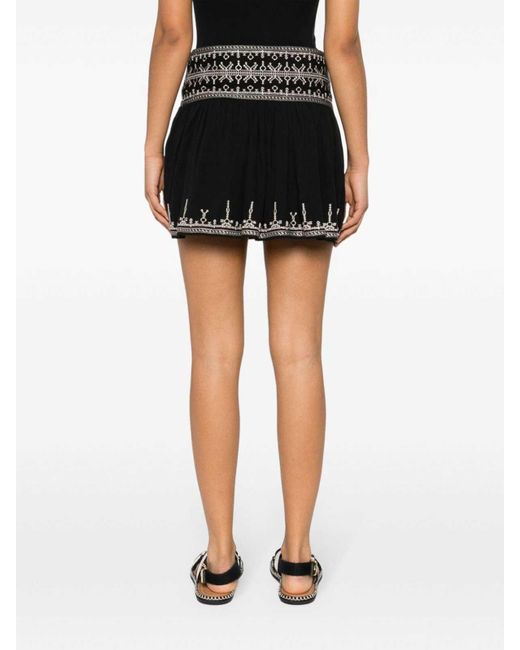 Isabel Marant Black Geometric Embroidery Skirt