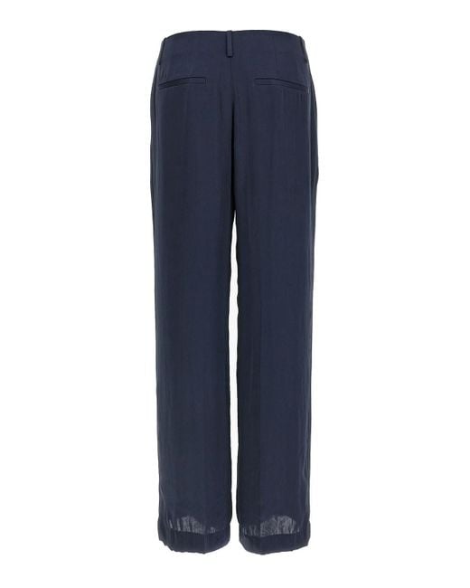 Theory Blue Silk Effect Trousers