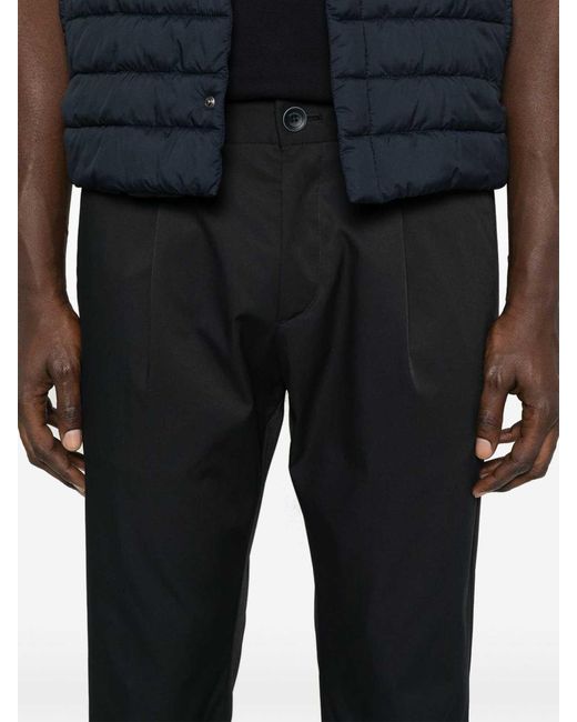 Herno Black Washed Mechanical Stretch Twill Trousers for men
