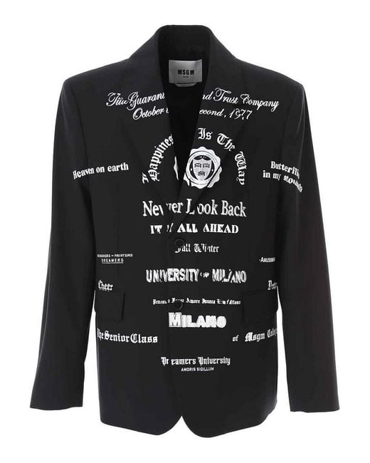 MSGM Black Guarantee Jacket for men