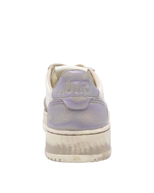 Autry Pink Super Vintage Medalist Low Sneakers