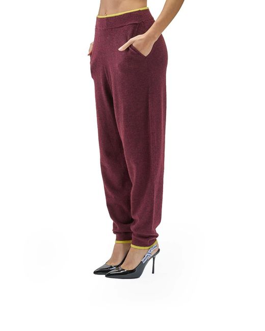 Sunnei Red Knit Elastic Pants for men