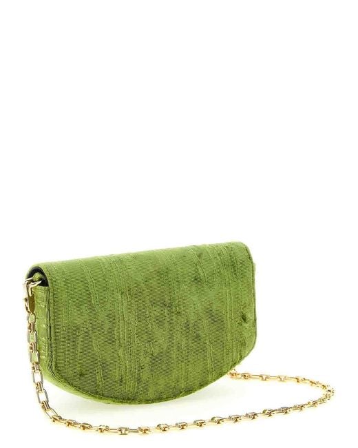 Ganni Green Lulu Wallet On Chain