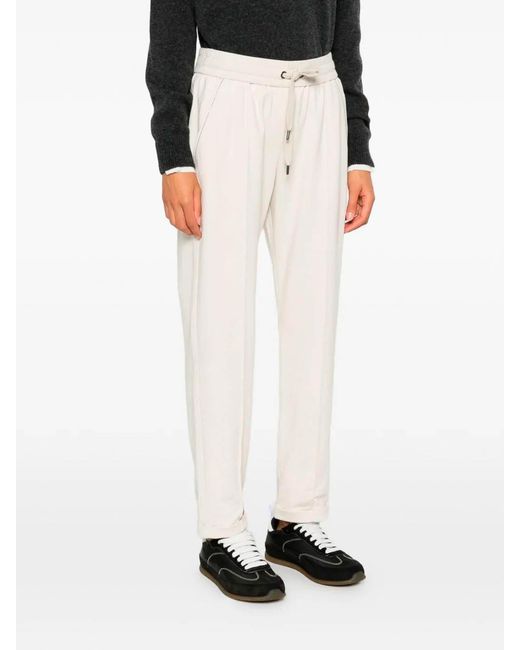 Brunello Cucinelli White Track Pants