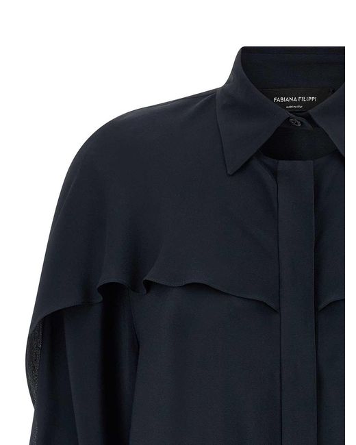 Fabiana Filippi Blue Collar Detail Shirt