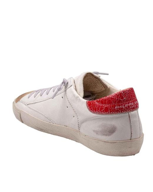 Philippe Model Pink Leather And Suede Sneakers for men