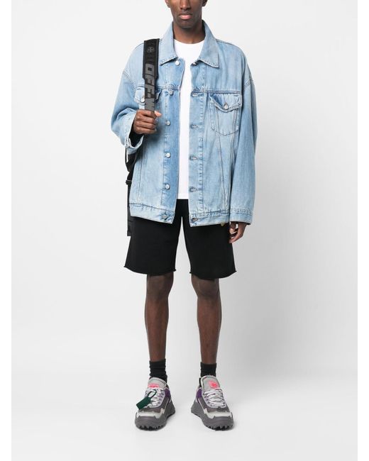 Off-White c/o Virgil Abloh Black Cotton Bermuda With Embroidery for men