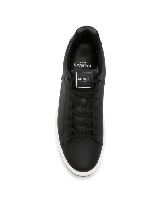Balmain Black Apos;S B-Court Calfskin Low-Top Sneakers for men